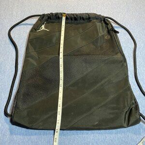 Jordan Drawstring Backpack With Zip Pocket & Mesh Panels - Black